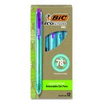 Ecolutions Gel Pen, Retractable, Medium 1 mm, Assorted Ink Colors, Blue Barrel, 12/Pack