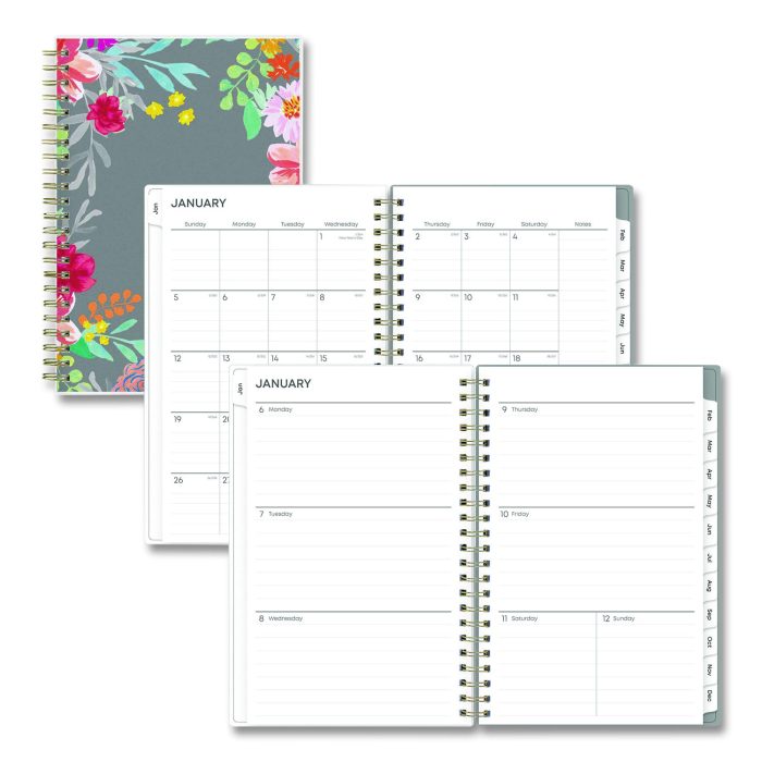 15022114 Sophie Frosted Weekly/Monthly Planner, Floral Artwork, 8 x 5, Multicolor Cover, 12-Month (Jan to Dec): 2026 - Image 1