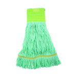 Ecomop Looped-End Mop Head, Recycled Fibers, Medium Size, Green