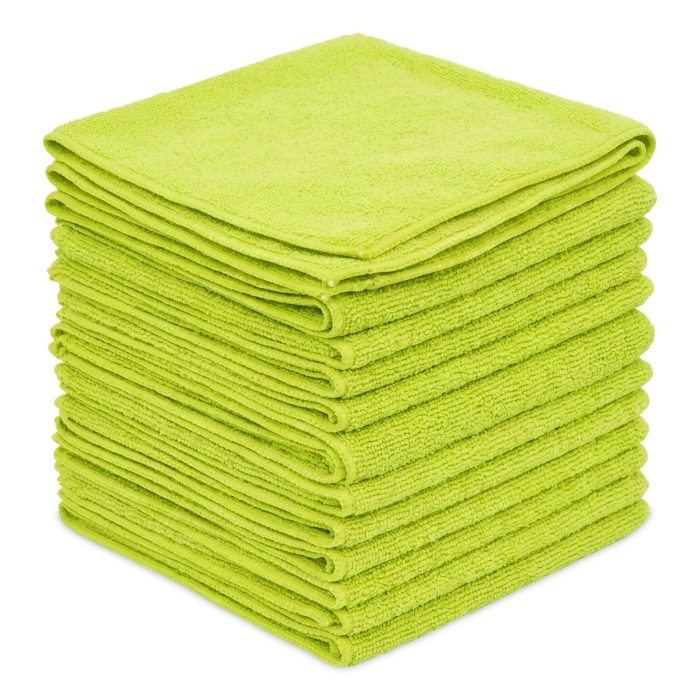 15171026 Microfiber Cleaning Cloths, 12 x 12, Yellow, 12/Pack - Image 1
