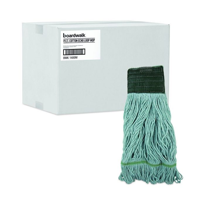 797022 EchoMop with Looped-End Wet Head, Cotton/Rayon/Synthetic, Medium, Blue, 12/Carton - Image 1