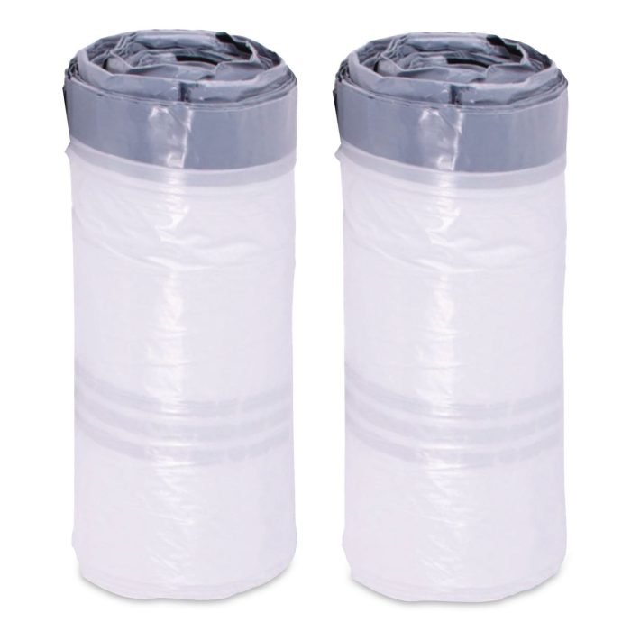 15184966 Drawstring Kitchen Bags/Liners, Drawstring, 13 gal, 24" x 28", White, 50 Bags/Roll, 2 Rolls/Carton - Image 1