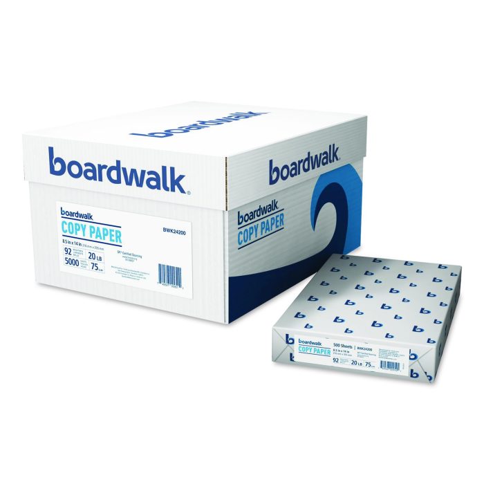 Legal Size Copy Paper, 92 Bright, 20 lb Bond Weight, 8.5 x 14, White, 500 Sheets/Ream, 10 Reams/Carton - Image 1