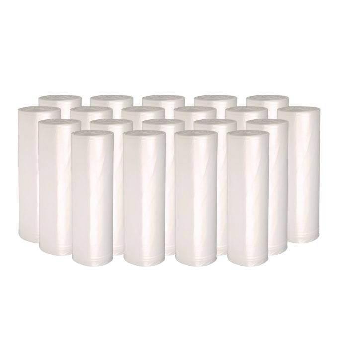 15103101 High-Density Can Liners, 30 gal, 8 mic, 30" x 36", Natural, Perforated Roll, 25 Bags/Roll, 20 Rolls/Carton - Image 1
