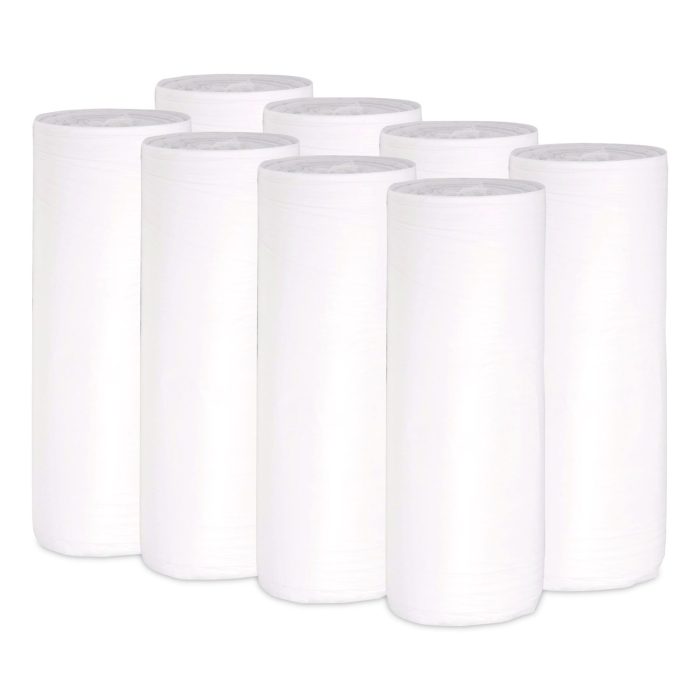 15184930 Low-Density Waste Can Liners, 30 gal, 0.6 mil, 30" x 36", White, Perforated Roll, 25 Bags/Roll, 8 Rolls/Carton - Image 1