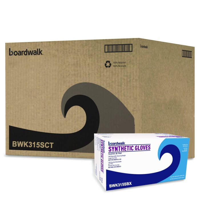 15098854 Powder-Free Synthetic Vinyl Gloves, Small, 4 mil Thick, 9.5" Long, Cream, 100/Box, 10 Boxes/Carton - Image 1
