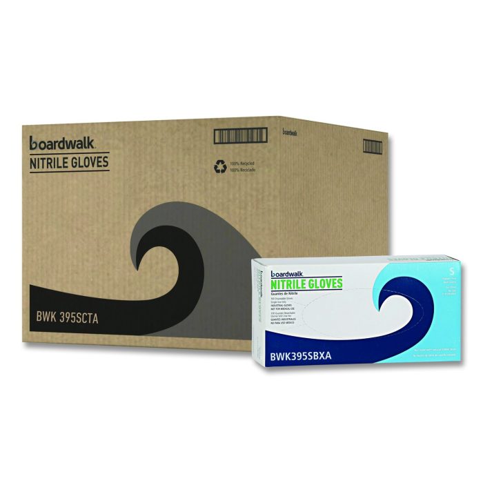 15042868 395 Series Disposable General-Purpose Nitrile Gloves, Powder-Free, Small, 5 mil Thick, 9.5" Long, Blue, 100/Box, 10 Boxes/CT - Image 1