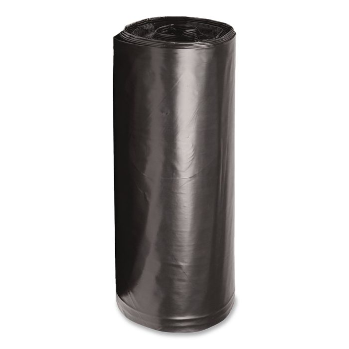 15185876 Reprocessed Resin Can Liners, 60 gal, 1.5 mil, 38 x 58, Black, Perforated Roll, 100/Carton - Image 1