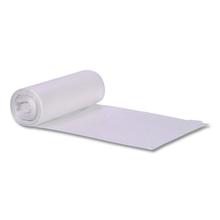 15061366 Low-Density Waste Can Liners, 60 gal, 0.9 mil, 38 x 58, Clear, Perforated Roll, 100/Carton - Image 1