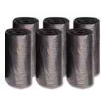 High-Density Can Liners, 45 gal, 19 mic, 40" x 46", Black, Perforated Roll, 25 Bags/Roll, 6 Rolls/Carton