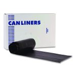 High-Density Can Liners, 45 gal, 22 mic, 40 x 48, Black, Perforated Roll, 150/Carton