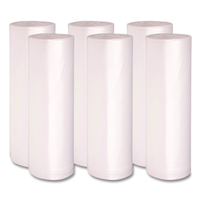 15184906 High-Density Can Liners, 56 gal, 19 mic, 43" x 47", Natural, Perforated Roll, 25 Bags/Roll, 6 Rolls/Carton - Image 1