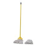 Cotton Cut End Mop Kit, #24 Natural Cotton Head, 60" Yellow Metal/plastic Handle