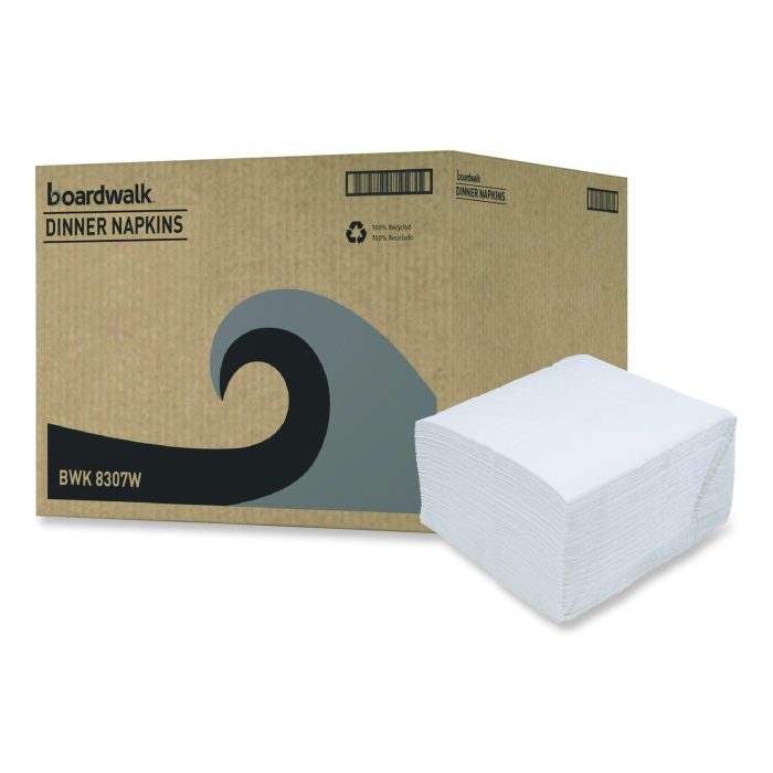 838724 Dinner Napkin, 1-Ply, 17 x 17, White, 250/Pack, 12 Packs/Carton - Image 1