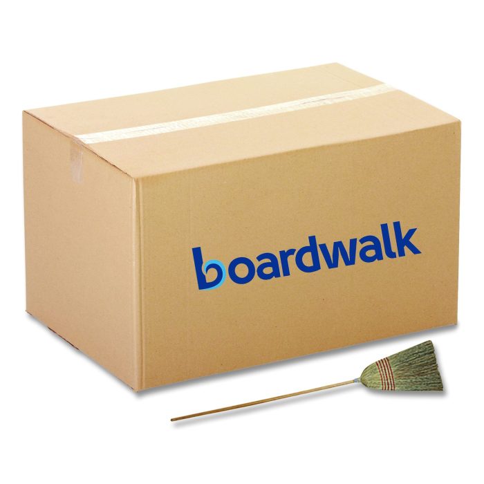 15184833 Parlor Broom, Corn Fiber Bristles, 55" Overall Length, Natural, 12/carton - Image 1