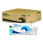Amenities Kit, Mouth Rinse, Toothbrush, Toothpaste, Body Wash, Shampoo, Green Tea Lemongrass, 12 Kits/Carton