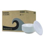 Hi-Impact Plastic Dinnerware, Bowl, 10 oz to 12 oz, White, 1,000/Carton