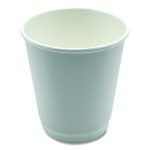 Paper Hot Cups, Double-Walled, 10 oz, White, 25/Pack