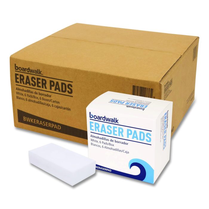 15119209 Eraser Pads, 2.5 x 4.5, 1" Thick, White, 6 Pads/Pack, 6 Packs/Carton - Image 1