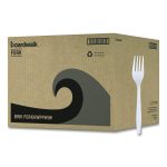 Heavyweight Wrapped Polypropylene Cutlery, Fork, Plastic, White, 1,000/Carton