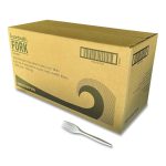 Mediumweight Polypropylene Cutlery, Fork, 5.51", Plastic, White, 1,000/Carton