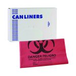 Linear Low Density Health Care Trash Can Liners, 45 gal, 1.3 mil, 40" x 46", Red, Flat Pack, 100/Carton