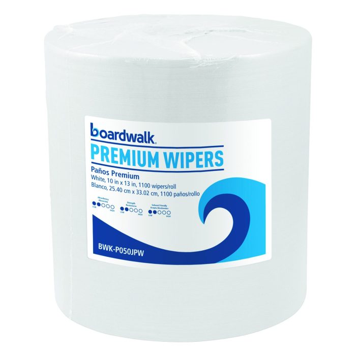 245736 Hydrospun Wipers, 9 x 13, White, 1,100/Roll - Image 1