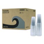 Clear Plastic PET Cups, 24 oz, 50 Cups/Sleeve, 12 Sleeves/Carton