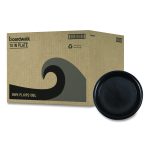 Hi-Impact Plastic Dinnerware, Plate, 10" dia, Black, 125/Sleeve, 4 Sleeves/Carton