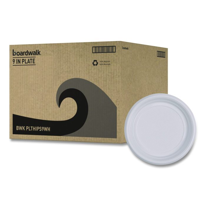 15184873 Hi-Impact Plastic Dinnerware, Plate, 9" Dia, White, 500/carton - Image 1