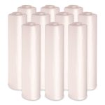 High Density Industrial Can Liners Coreless Rolls, 33 gal, 16 mic, 33" x 40", Natural, Perforated, 25 Bags/Roll, 10 Rolls/CT