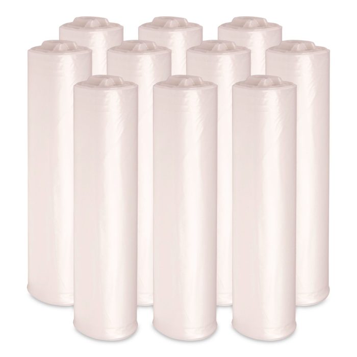 15185485 High Density Industrial Can Liners Coreless Rolls, 33 gal, 16 mic, 33" x 40", Natural, Perforated, 25 Bags/Roll, 10 Rolls/CT - Image 1