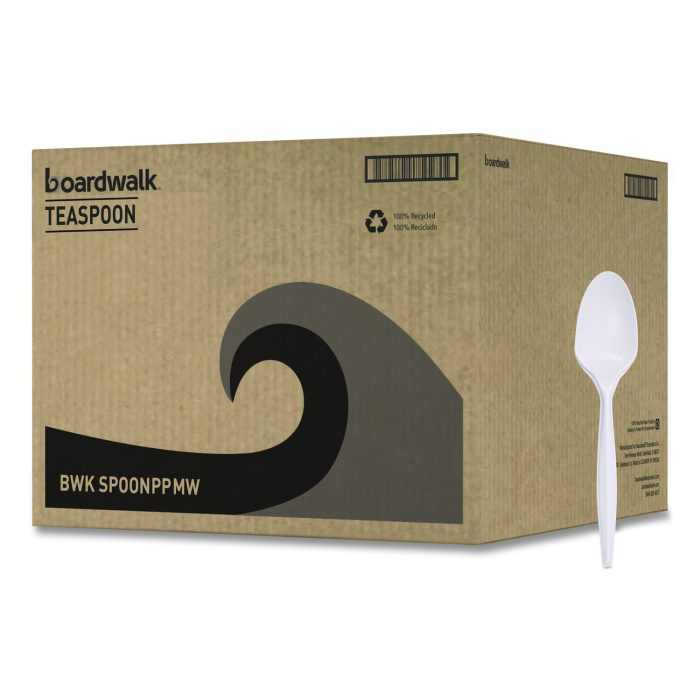 15048288 Mediumweight Polypropylene Cutlery, Spoon, 5.31", Plastic, White, 1,000/Carton - Image 1