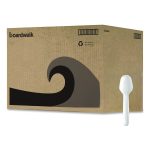 Mediumweight Polypropylene Cutlery, Tasting Spoon, White, 3,000/Carton