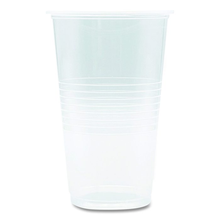 15032787 Translucent Plastic Cold Cups, 20 oz, Clear, 50/Pack - Image 1