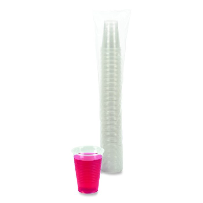 722262 Translucent Plastic Cold Cups, 9 oz, 100/Pack - Image 1
