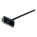 Sparta Broiler Master Grill Brush and Scraper with Handle, Metal Bristles, 30.5" Black Wood Handle