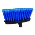 Duo-Sweep Flagged Light Industrial Broom Head, 12" Length, Blue/Black