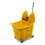 OmniFit Mop Bucket with Down Press Wringer, 35 qt, Yellow