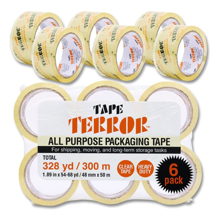 15091699 All Purpose Packaging Tape, 3" Core, 1.88" x 54.6 yds, Clear, 6/Pack - Image 1