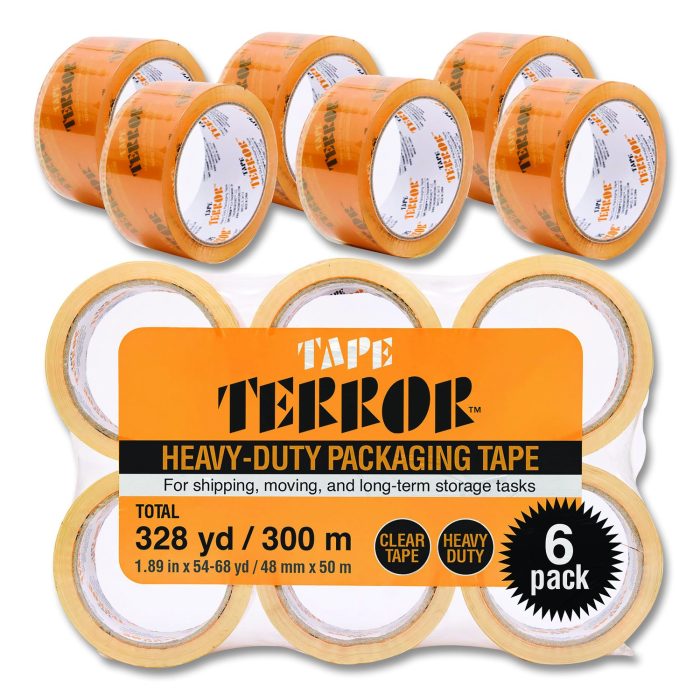 15091706 Heavy-Duty Packaging Tape, 3" Core, 1.88" x 54.6 yds, Clear, 6/Pack - Image 1