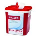 S.u.d.s Bucket With Lid, 7.5 X 7.5 X 8, Red/white, 6/carton