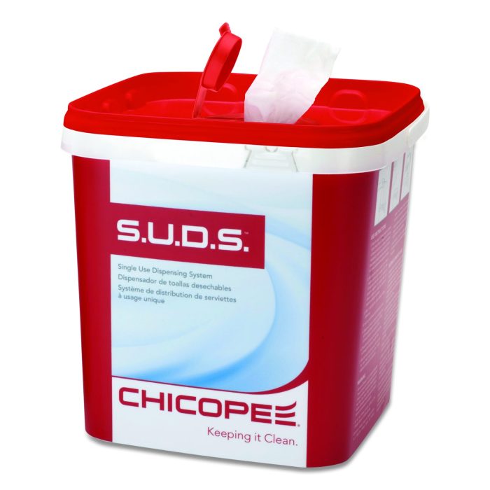 688479 S.u.d.s Bucket With Lid, 7.5 X 7.5 X 8, Red/white, 3/carton - Image 1