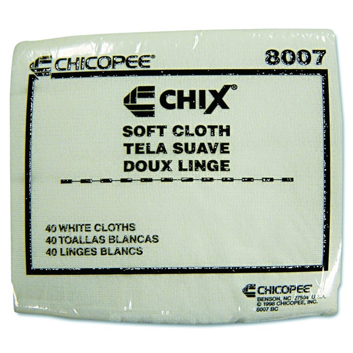 143858 Soft Cloths, 13 x 15, White, 40/Pack, 30 Packs/Carton - Image 1