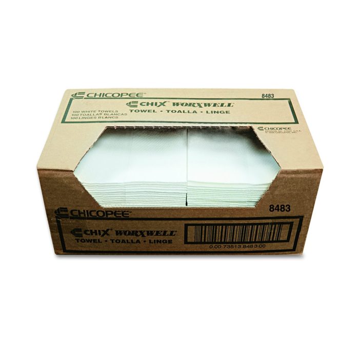24819 Durawipe Shop Towels, 13 X 15, Flat, White, 300/carton - Image 1