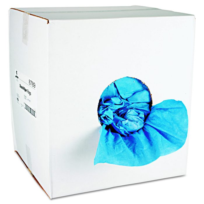 143996 VeraClean Critical Cleaning Wipes, Creped Texture, Crumple, 1-Ply, 14 x 14, Unscented, Blue, 250/Carton - Image 1