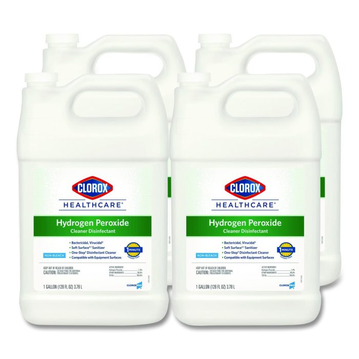15112878 Hydrogen-Peroxide Cleaner/Disinfectant, Unscented, 1 gal Bottle, 4/Carton - Image 1