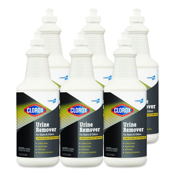 15154622 CloroxPro Urine Remover for Stains and Odors, Clean Floral Scent, 32 oz Pull-Top Bottle, 6/Carton - Image 1