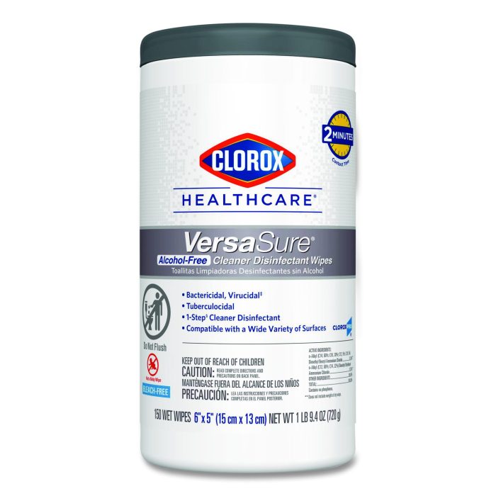15154722 VersaSure Cleaner Disinfectant Wipes, 1-Ply, 6 x 5, Fragranced, White, 150 Towels/Canister - Image 1