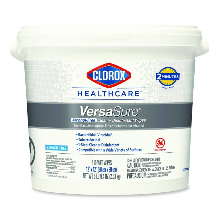 15113145 VersaSure Cleaner Disinfectant Wipes, 1-Ply, 12 x 12, Fragranced, White, 110/Bucket - Image 1